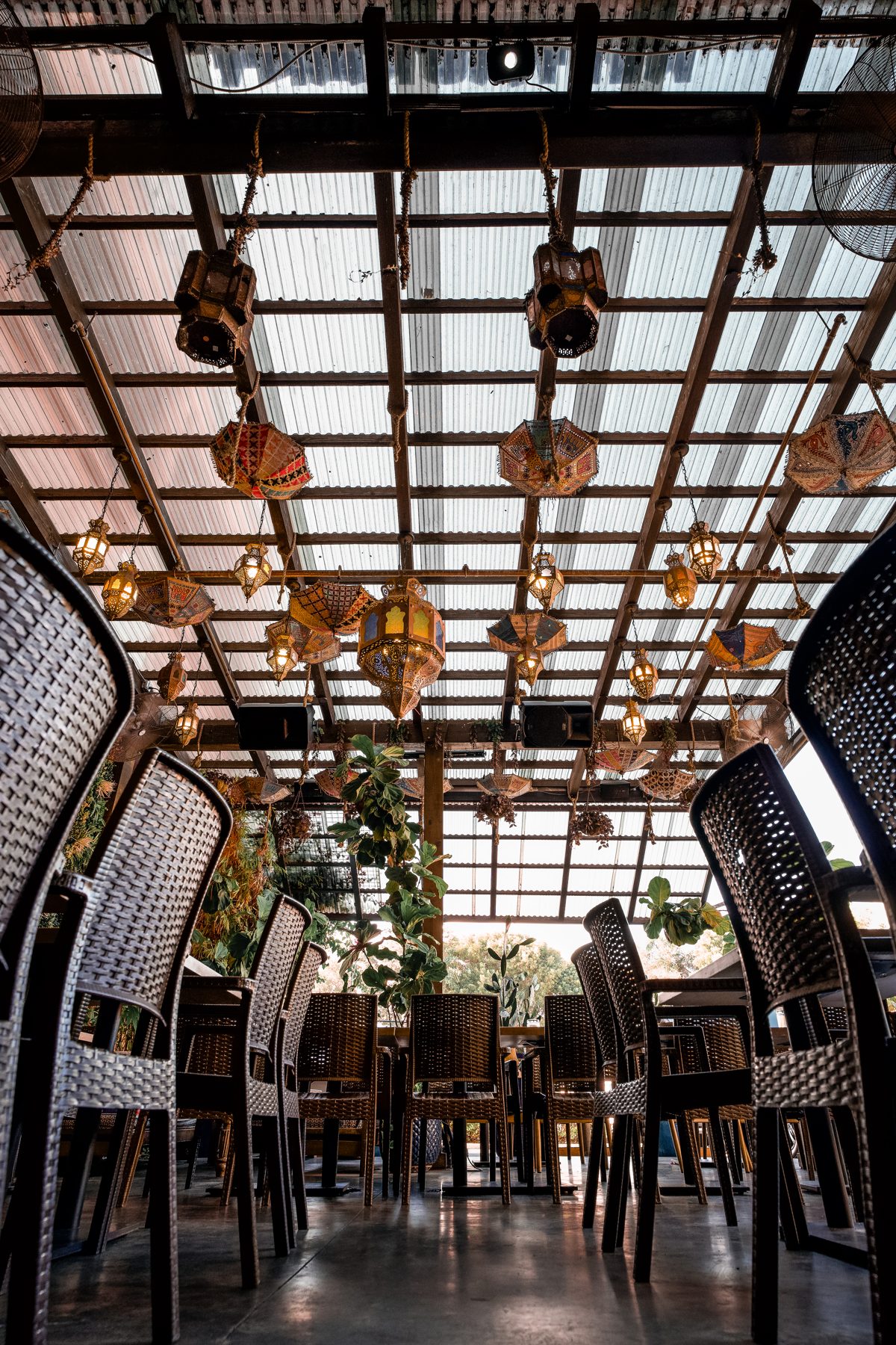 Layali Miami indoor-outdoor dining space ready for a gathering